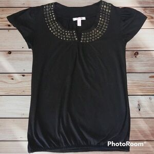 💋 Black shirt sequin studded tunic top copy
